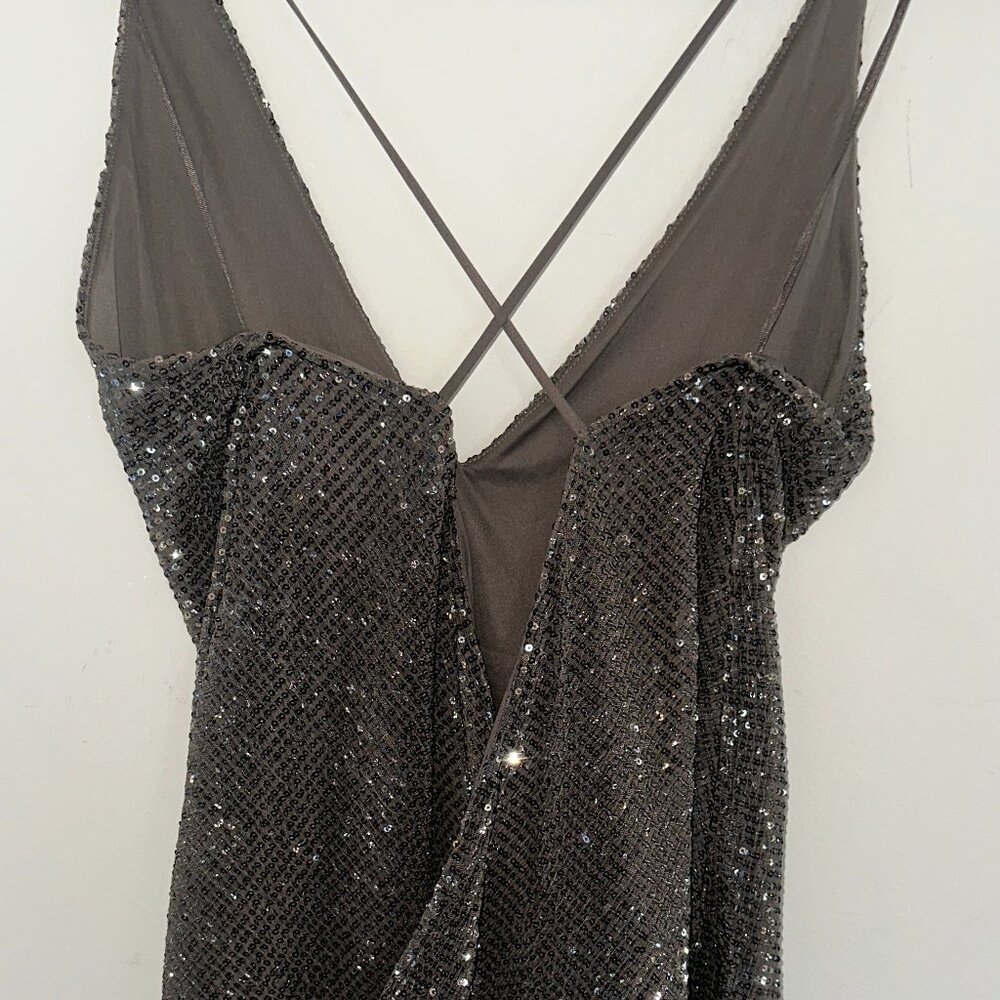 Express Sparkly Sequin Spaghetti Strap Top - image 4